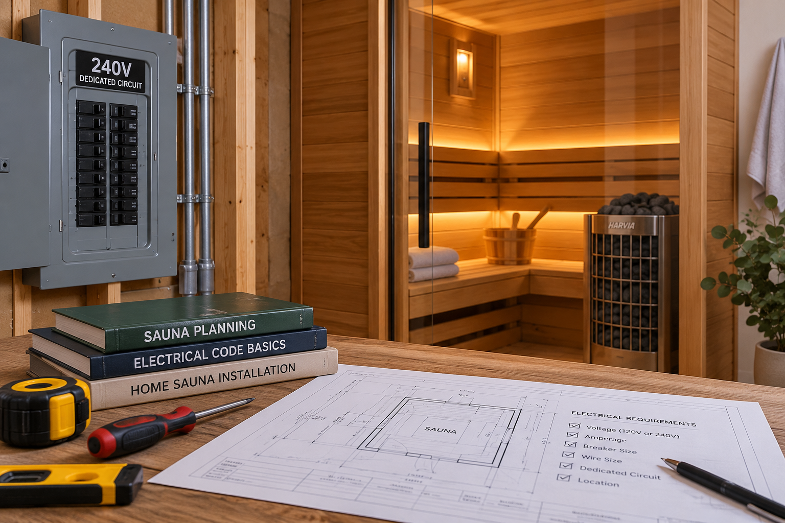 Sauna electrical requirements for a home sauna installation
